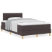 Cama con Somier con Colchón Marrón Oscuro 120x200 cm Tela
