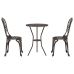 Set de Bistro de Jardín de 3 Piezas  en Aluminio Fundido Bronce