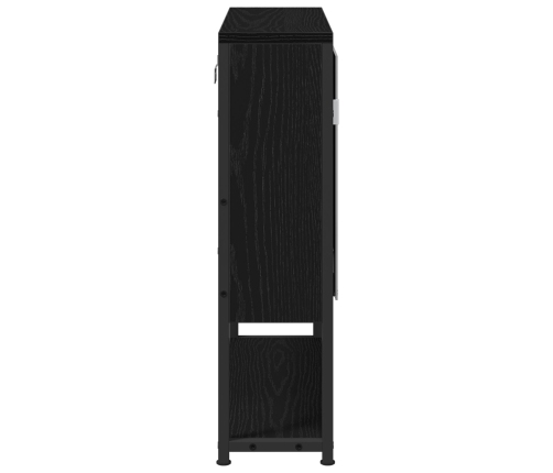 Espejo-Cabinet para Baño Roble Negro 60x16x60 cm Madera de ingeniería
