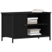 Aparador de TV  Negro Roble 80x40x50 cm Madera Ingeniada y Acero