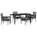 Juego de Comedor de 5 Piezas con Cojines Poliratán Negro