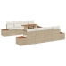 Conjunto de sofá de jardín  Conjunto de 9 piezas Beige Ratán
