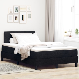 Estructura de Cama  con Colchón Negro y Blanco Tela 120 x 200 cm