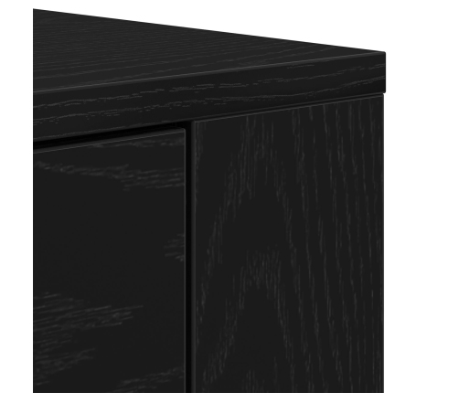 Alto Buffet Set de 2 Roble Negro Madera Elaborada