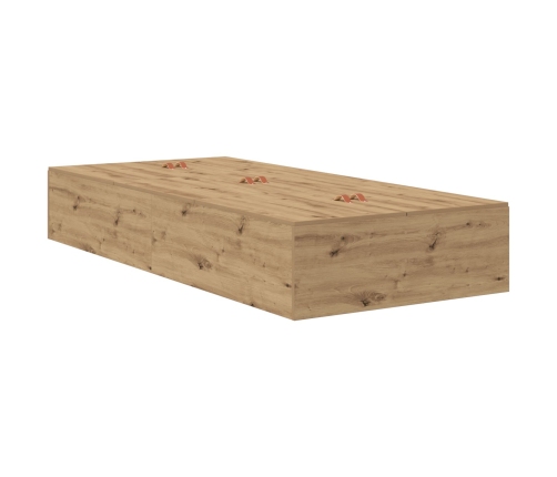 Estructura de Cama de Almacenamiento  Roble Artesanal 100x200 cm