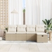 Conjunto de sofá de jardín  de 5 piezas con cojines Beige Ratán PE