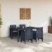 Juego de Comedor de Jardín de 5 Piezas con Cojines Anthracite Poly Rattan