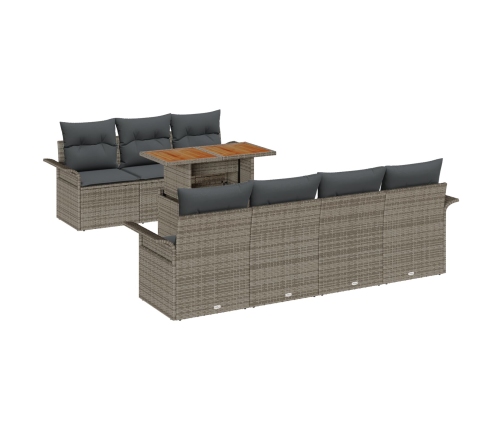 Conjunto de Sofá de Jardín  Set de 8 Gris Ratán
