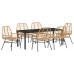 Set de Comedor de Jardín de 7 Piezas Marrón Poliratán