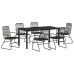 Conjunto de comedor de jardín de 7 piezas  Negro Ratán PVC