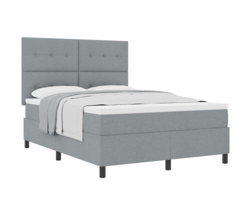 Cama con Somier  Gris Claro 160x200 cm Tela