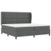 Cama Box Spring con Colchón en Gris Oscuro, 200x200 cm de Tela