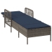 Tumbona de Sol Gris PE Rattan 157 x 55 x 92 cm Plegable