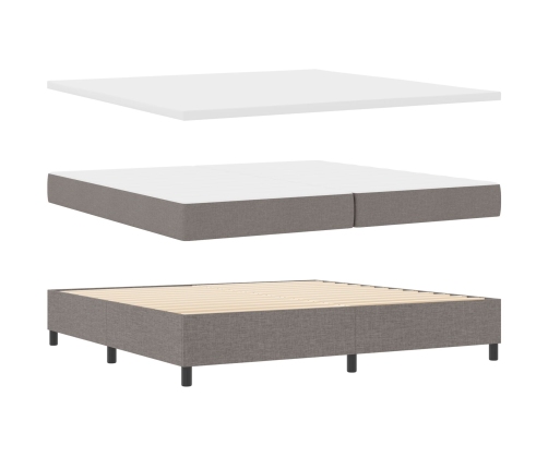 Cama con somier y colchón y LED Taupe 200x200 cm Tela