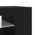 Mueble de TV  con luces LED en roble negro, 90x39x30 cm, de madera elaborada