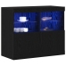 Aparador  con Luces LED Roble Negro 81x37x67 cm