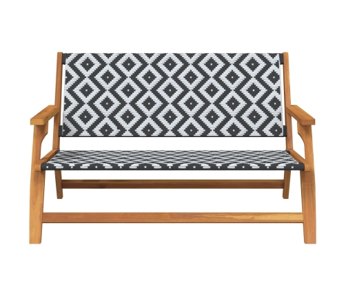Banco de Jardín  Negro y Blanco 122x76x73.5 cm Madera Maciza de Acacia