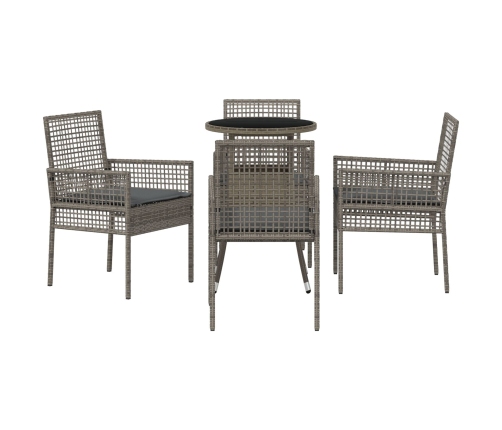 Conjunto de Comedor de Jardín  de 5 Piezas Gris Poliratán