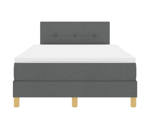 Cama Box Spring  con Colchón Gris Oscuro 120x200 cm Tela