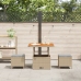 Conjunto de Comedor para Jardín de 3 Piezas con Cojines Beige de Ratán Polímero y Acacia