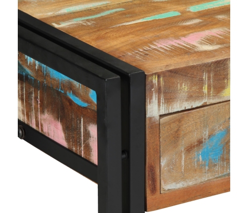 Mesa Consola  Multicolor de Madera Recuperada Sólida y Metal
