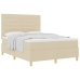 Cama con Somier y Colchón Crema 140x200 cm Tela