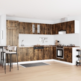 Mueble de cocina  ""Lucca"" con fregadero de roble ahumado en madera elaborada