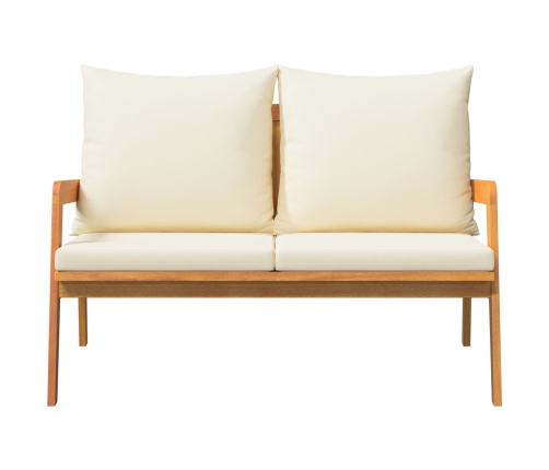 Banco de Jardín con Cojines 115x65x71 cm Madera Sólida de Acacia
