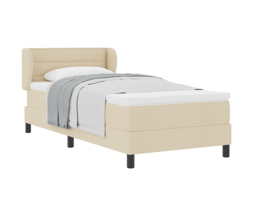 Estructura de Cama con Colchón Crema Tejido 100 x 200 cm