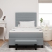 Cama con Canon  con Colchón y Banco Gris Claro 120x200 cm Tela