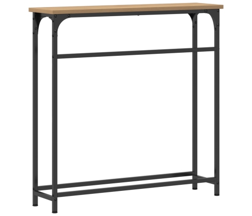 Mesa Consola  Artisan Roble 75x19,5x75 cm Madera Contrachapada y Acero