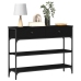 Mesa de Consola  Negro Roble 100x25x75 cm Madera Ingenierizada y Acero