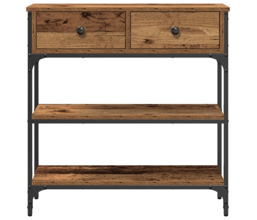 Mesa Consola  Madera Vieja 72,5x25x75 cm Madera de Ingeniería y Acero