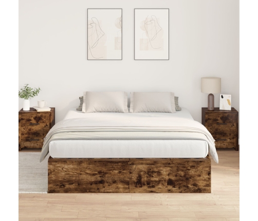 Estructura de Cama  Roble ahumado Madera de Roble Sólido