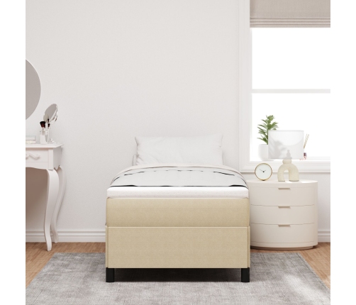 Estructura de Cama Verde Claro Gris 100x200 cm Tela de Pana