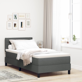 Estructura de Cama  con Colchón Gris Tela 100 x 200 cm