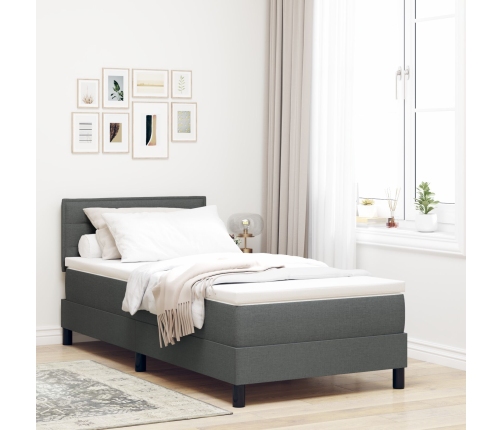 Estructura de Cama  con Colchón Gris Tela 100 x 200 cm