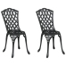 Sillas de jardín  2 pcs Negro de aluminio fundido