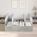 Estructura de Cama con Almacenamiento  Gris Concreto 140x190 cm