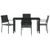 Set de 3 Negro Ratán PE y acero recubierto de polvo 54x62.5x89 cm