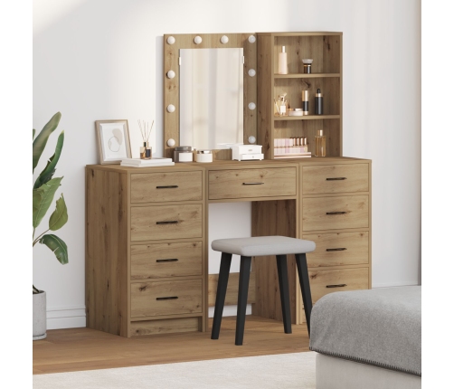 Set de Tocador de 3 Piezas  con LED en Madera Artesanal Elaborada