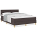 Cama Box Spring  con Colchón Marrón Oscuro 140x190 cm Tela