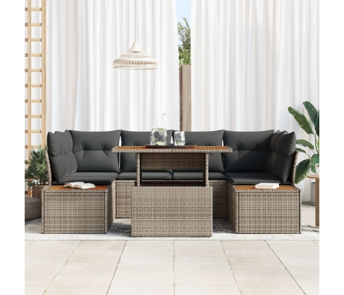 Conjunto de Sofás de Jardín  Set de 6 Gris Ratán