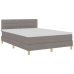 Cama con Resorte  con Colchón Taupe 140x200 cm Tela
