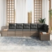 Set de Sofá de Jardín de 6 Piezas con Cojines Gris Poliratán Acacia