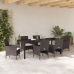 Set de Comedor de Jardín de 7 Piezas en Marrón Poliratán