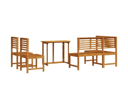 Juego de Comedor de Jardín de 4 Piezas - Madera Sólida de Acacia