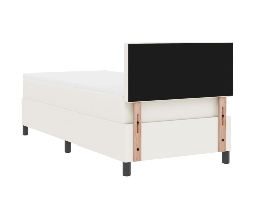 Cama con Somier  con Colchón Crema 100x200 cm Tela de Terciopelo