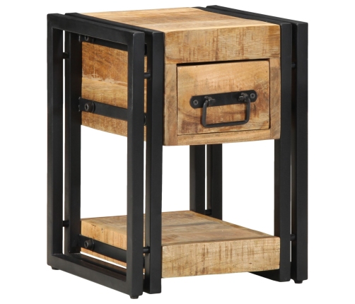 Mesita de Noche  40x40x40 cm de Madera Sólida de Mango