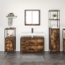 Conjunto de muebles de baño de 3 piezas en roble ahumado y madera elaborada